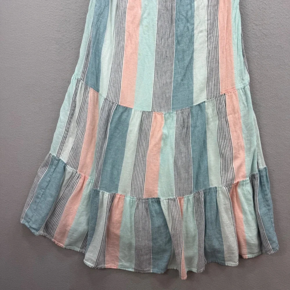 Rails Adora Dress Womens Medium Pastel Blue Peach Highland Stripe Coastal Boho - Picture 3 of 12